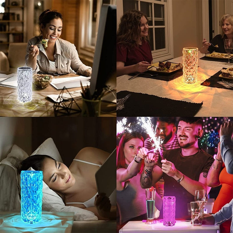 Luminária De Cristal Com 16 Cores Sensível ao Toque
