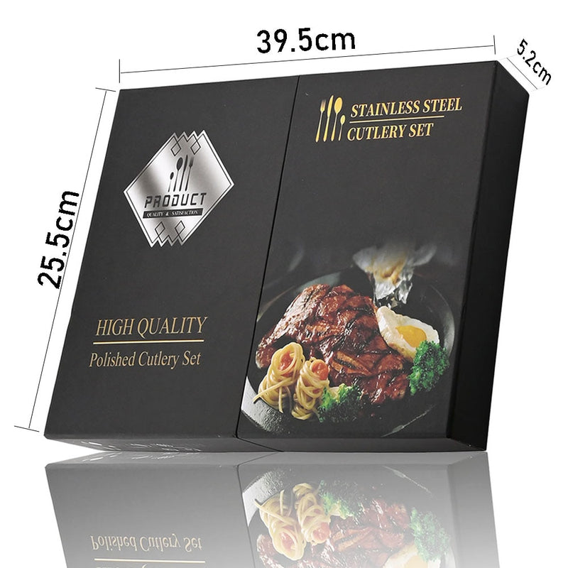 Conjunto de Talheres Dinnerware Dourado 24 Peças